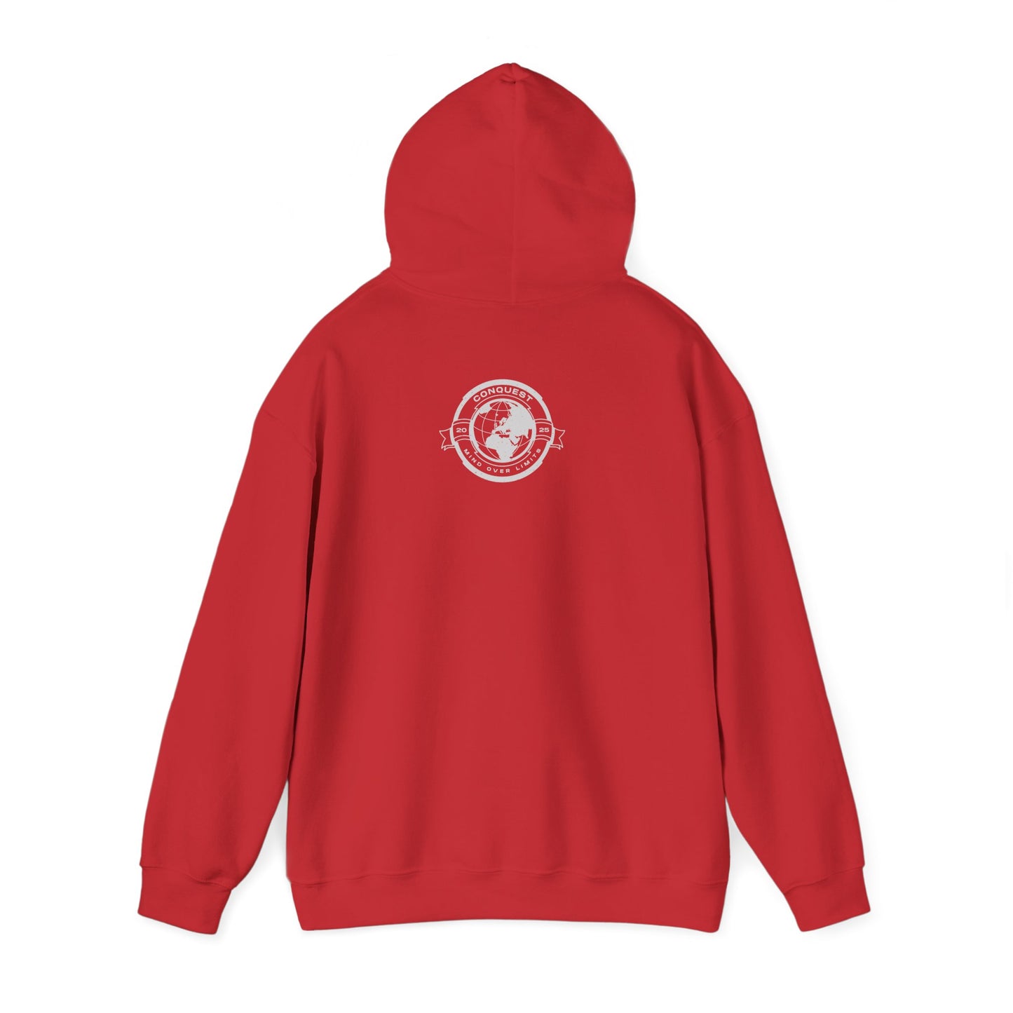 Conquer the World Hoodie — Globe Emblem Adventure Sweatshirt