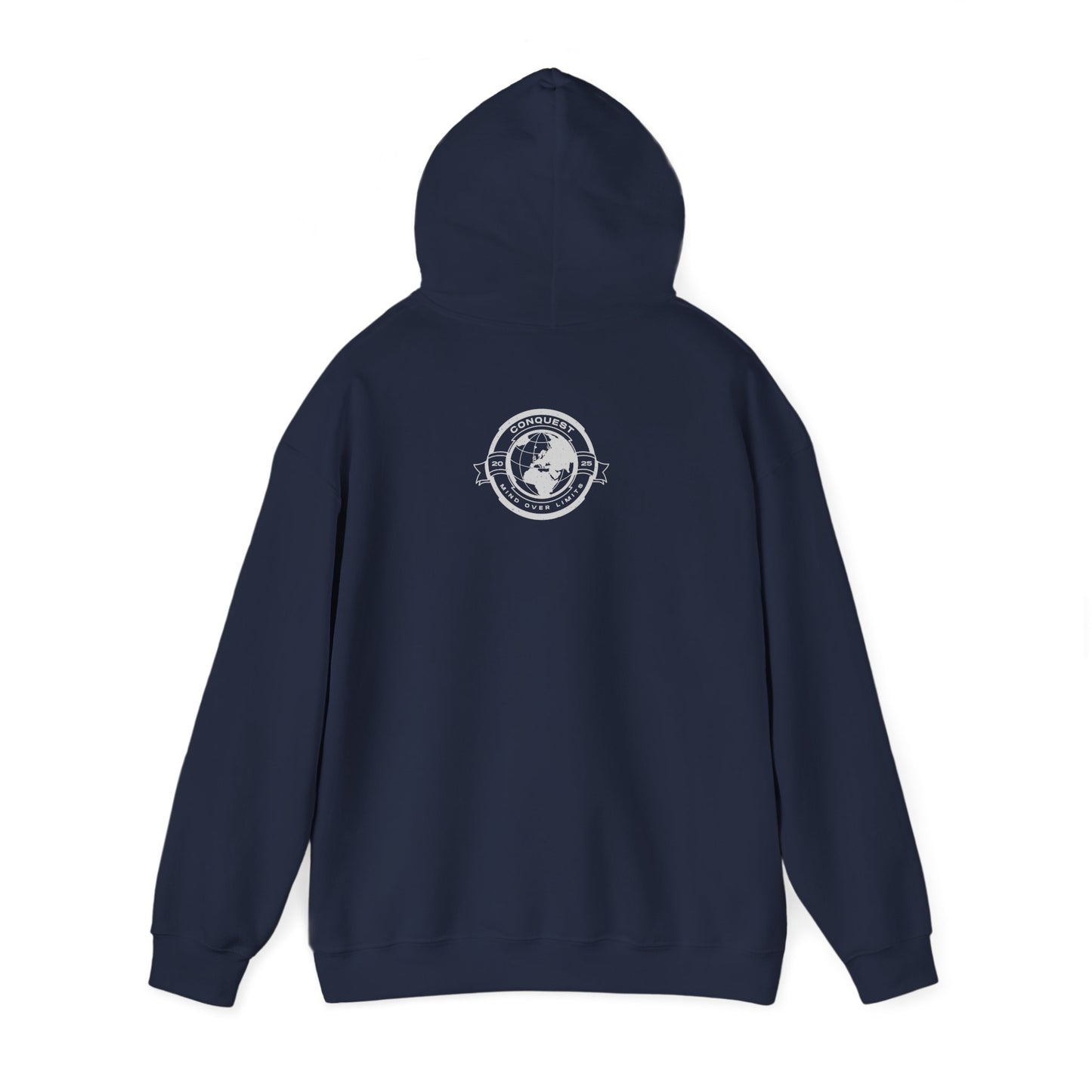 Conquer the World Hoodie — Globe Emblem Adventure Sweatshirt