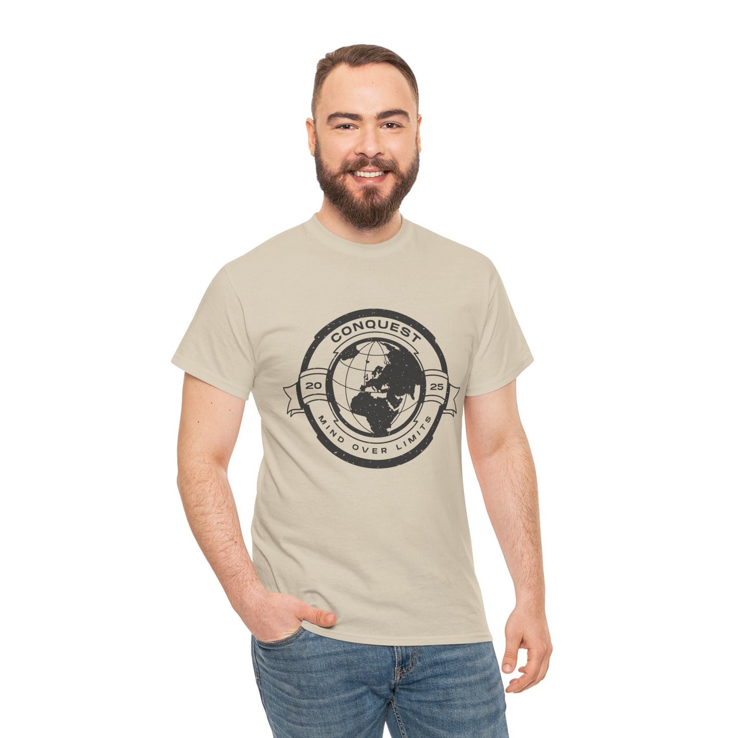 Conquest Globe Graphic Tee — 'Conquest' Vintage World Map T‑Shirt