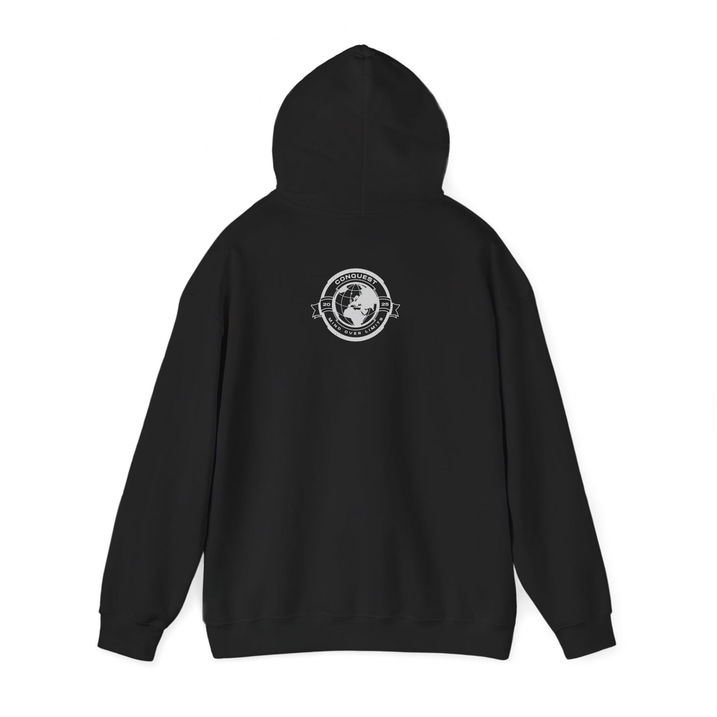 Conquer the World Hoodie — Globe Emblem Adventure Sweatshirt