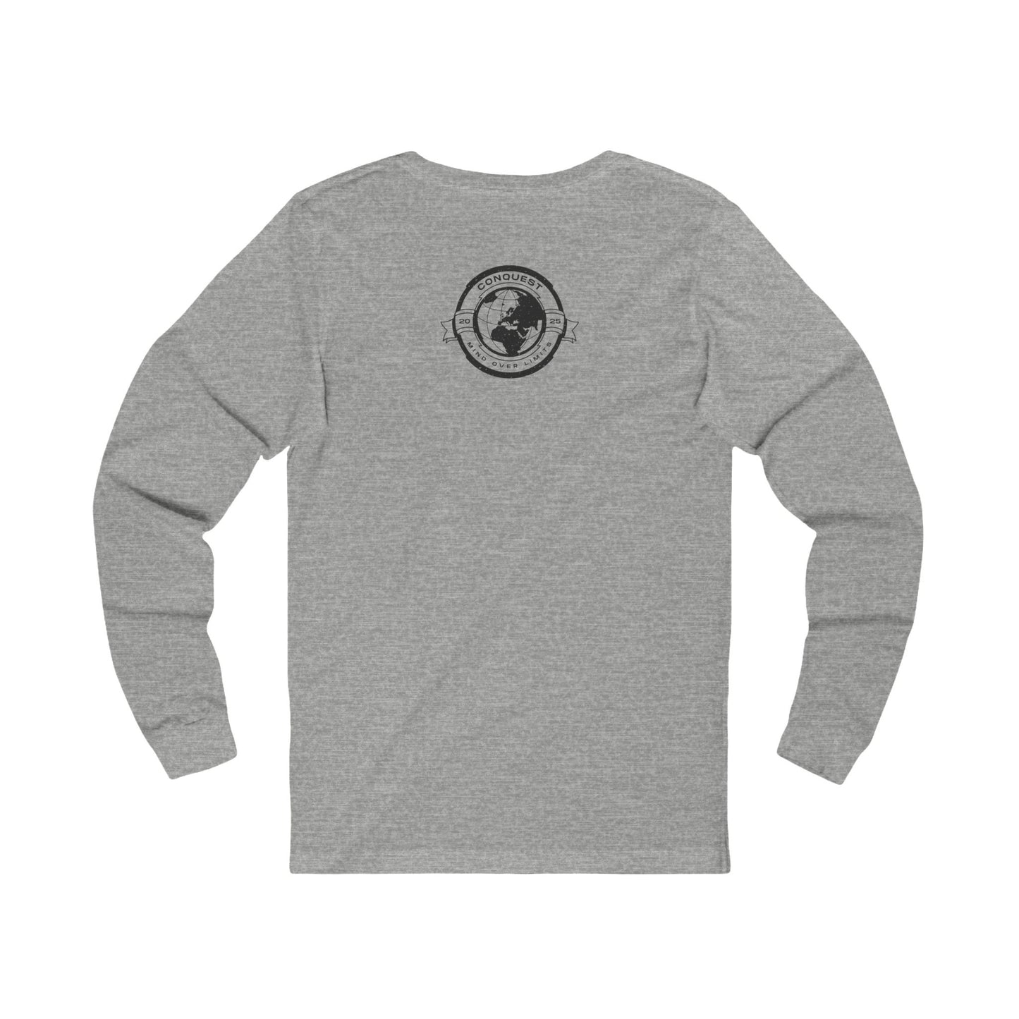 Conquest Globe Long Sleeve Tee — Bold Travel Adventure Graphic