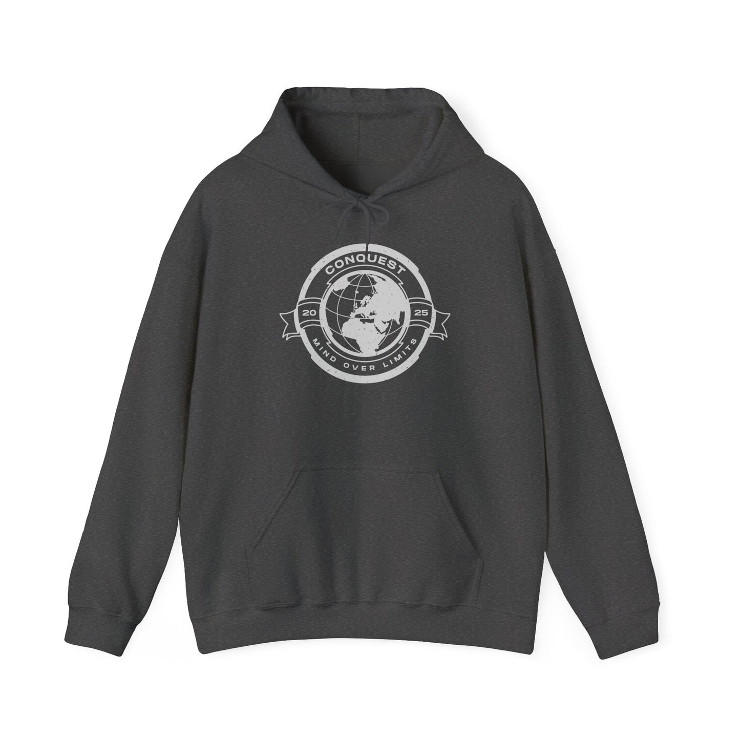 Conquer the World Hoodie — Globe Emblem Adventure Sweatshirt