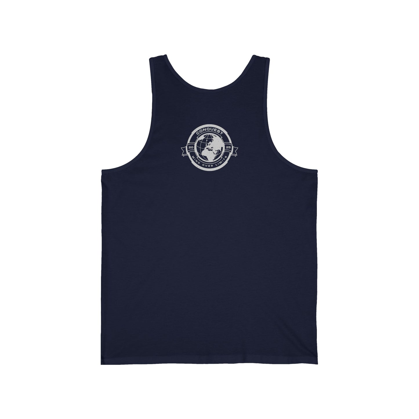 Conquer the World Graphic Tank Top — 'Conquest' Globe Badge Travel Tee