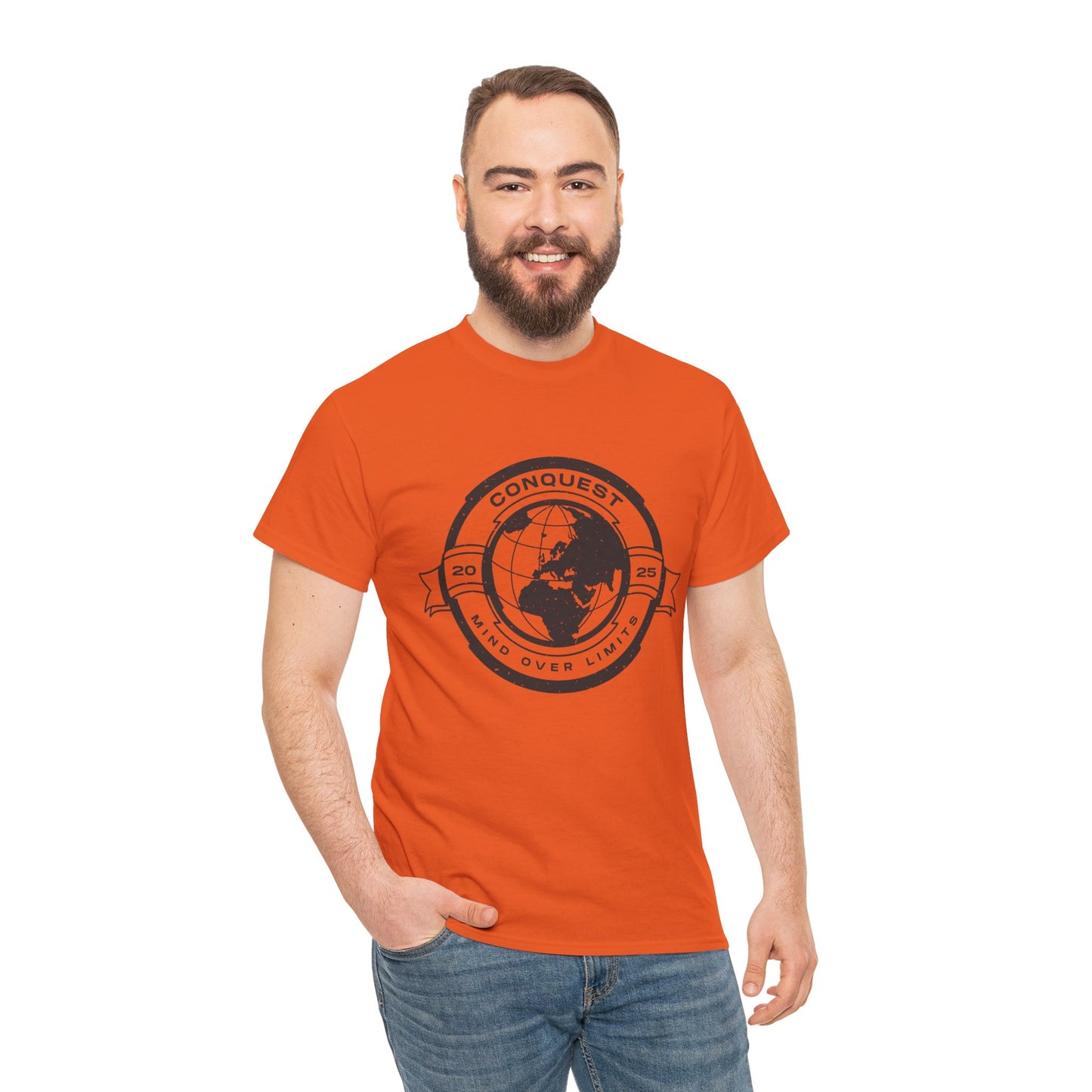 Conquest Globe Graphic Tee — 'Conquest' Vintage World Map T‑Shirt