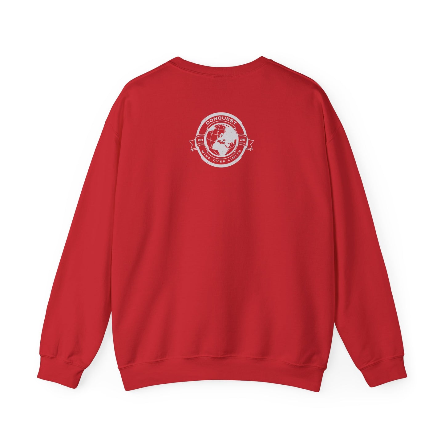 Conquest Globe Crewneck Sweatshirt — 'Conquest: Mind Over Limits' Vintage Earth Logo