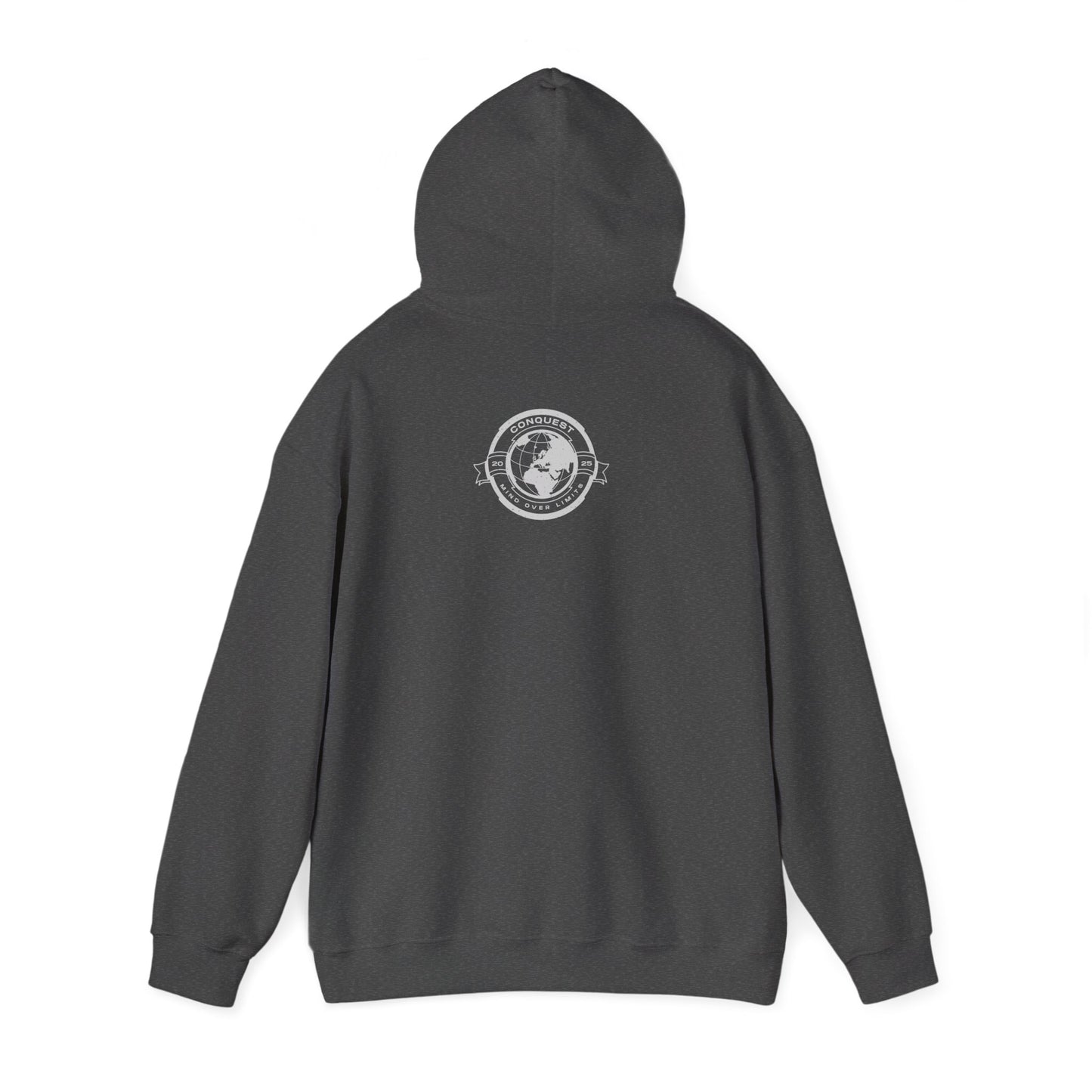 Conquer the World Hoodie — Globe Emblem Adventure Sweatshirt