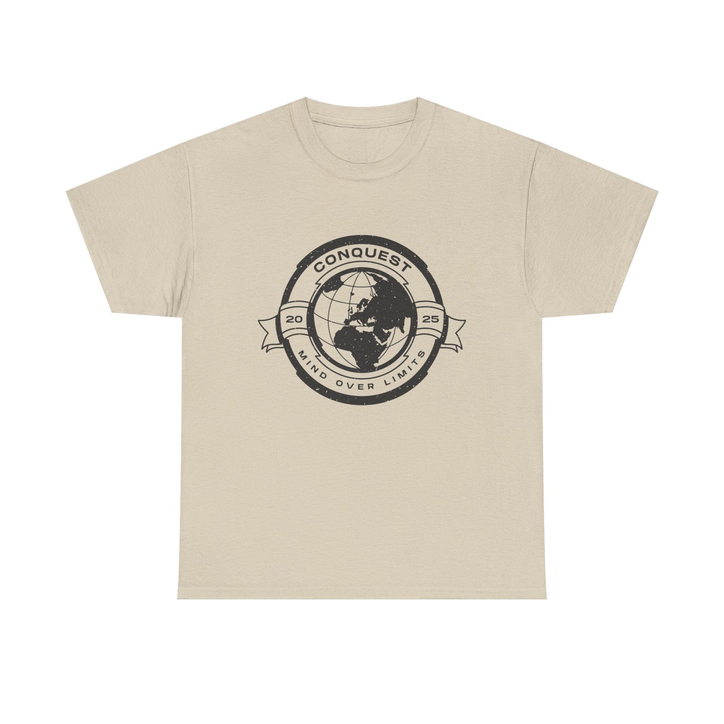 Conquest Globe Graphic Tee — 'Conquest' Vintage World Map T‑Shirt