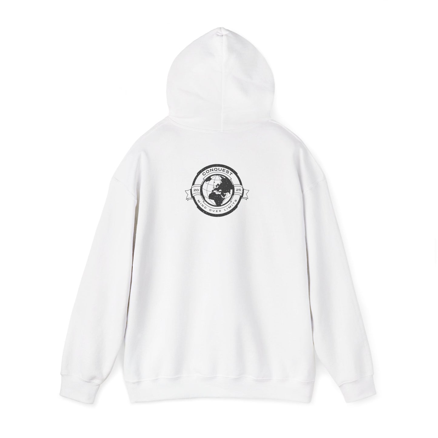 Conquer the World Hoodie — Globe Emblem Adventure Sweatshirt
