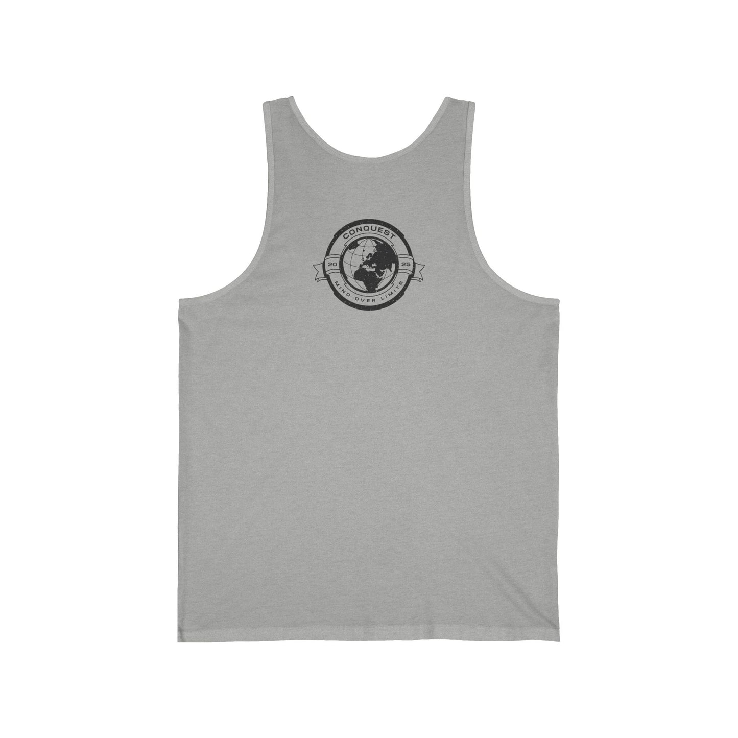 Conquer the World Graphic Tank Top — 'Conquest' Globe Badge Travel Tee